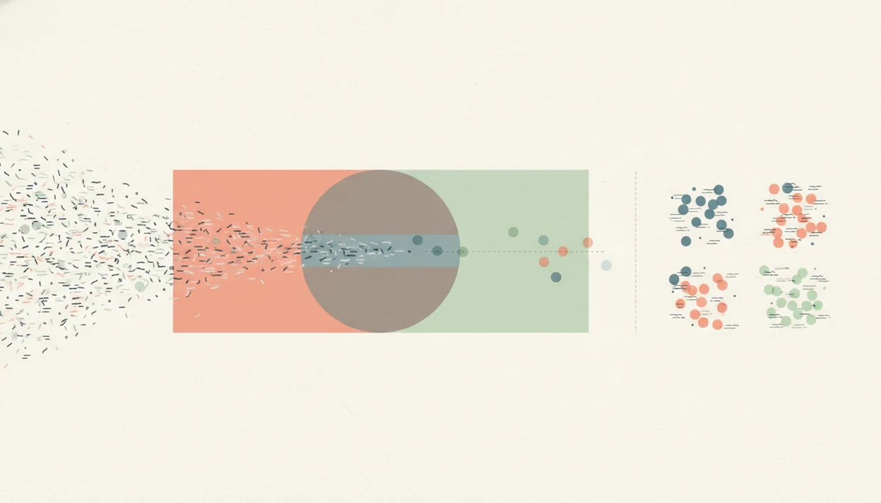 An abstract diagram shows writing signals passing through a detector and separating near a threshold.