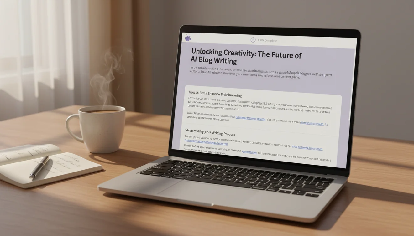 AI blog writer generating a full blog post with headings