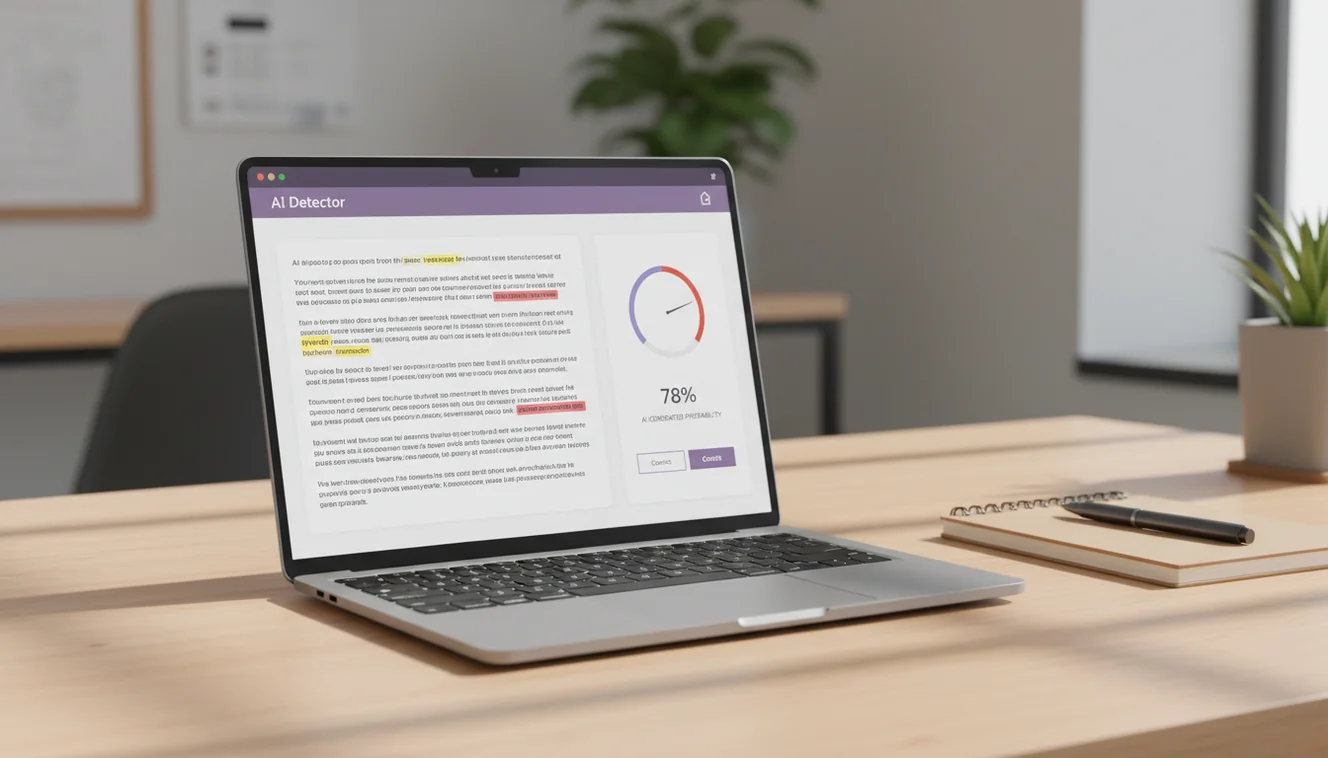 AI detector tool analyzing text for artificial intelligence patterns