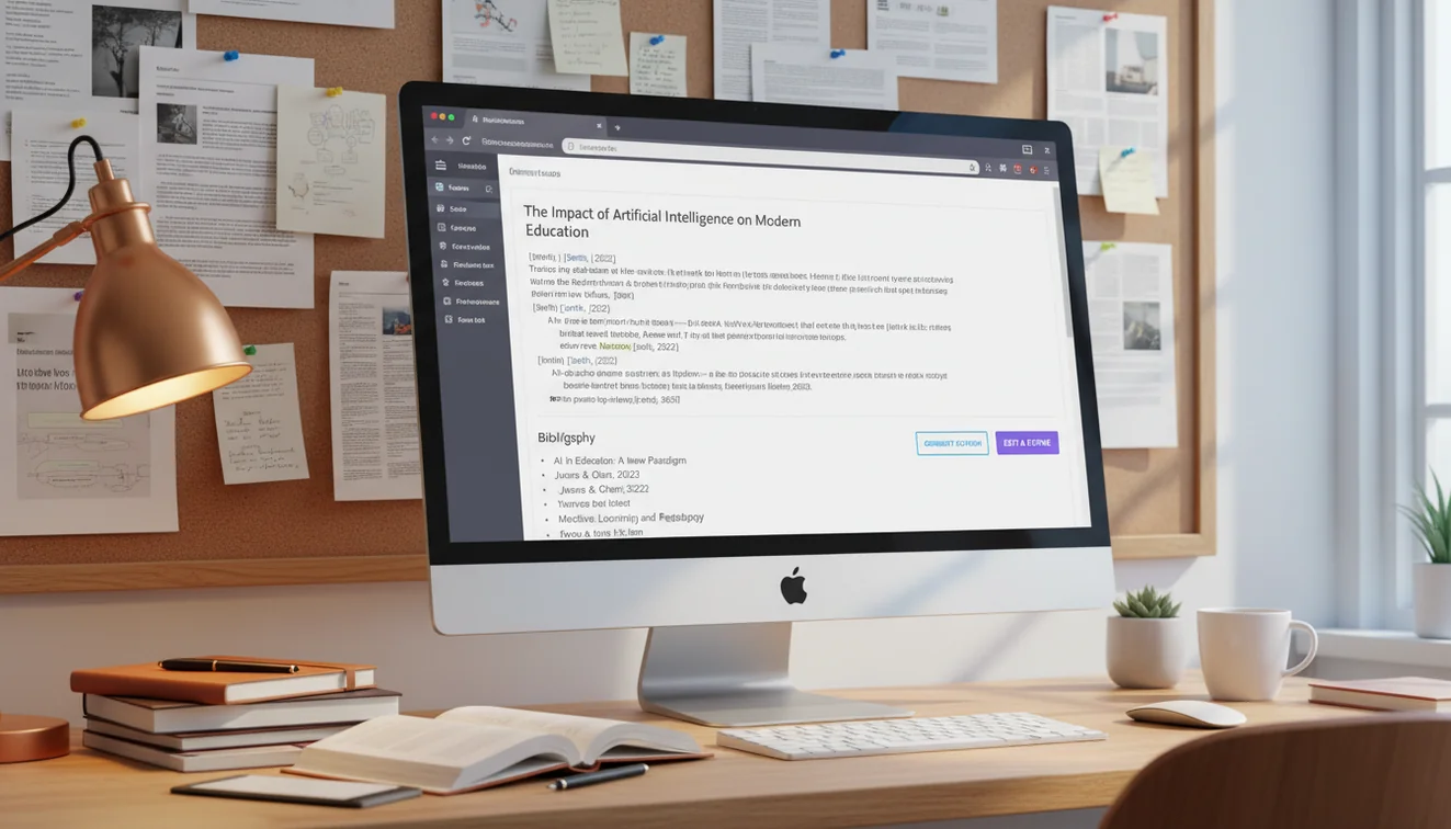 AI essay generator creating well-researched academic content