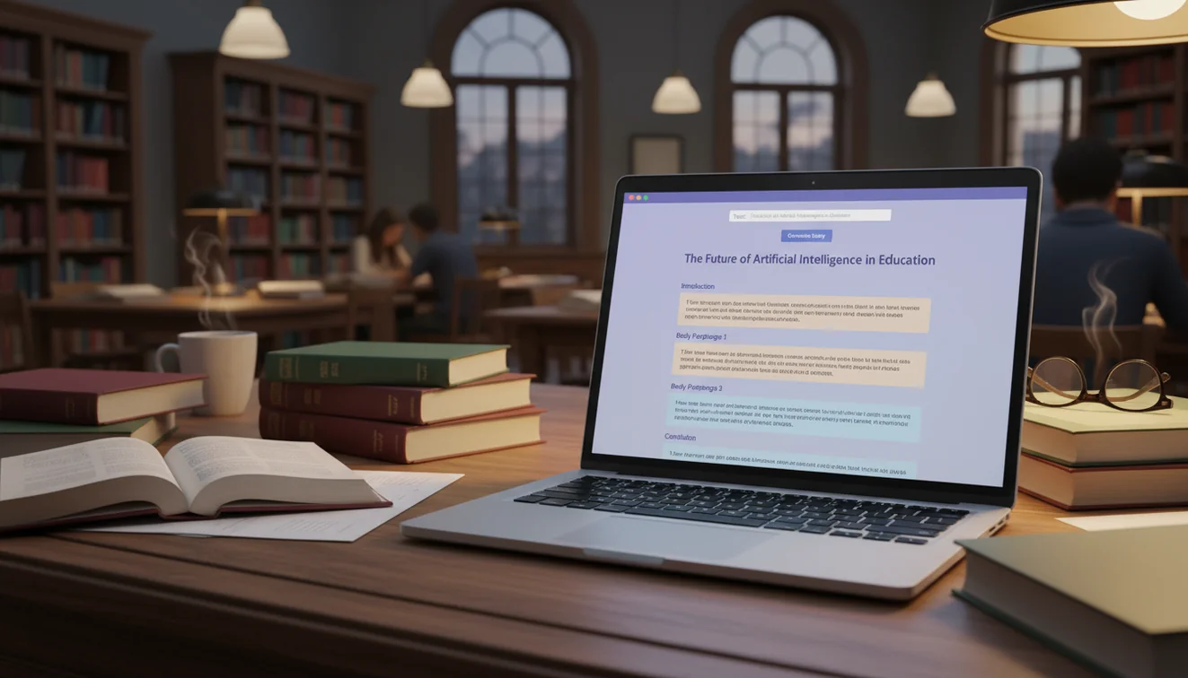 AI essay writer generating a structured essay with introduction and body