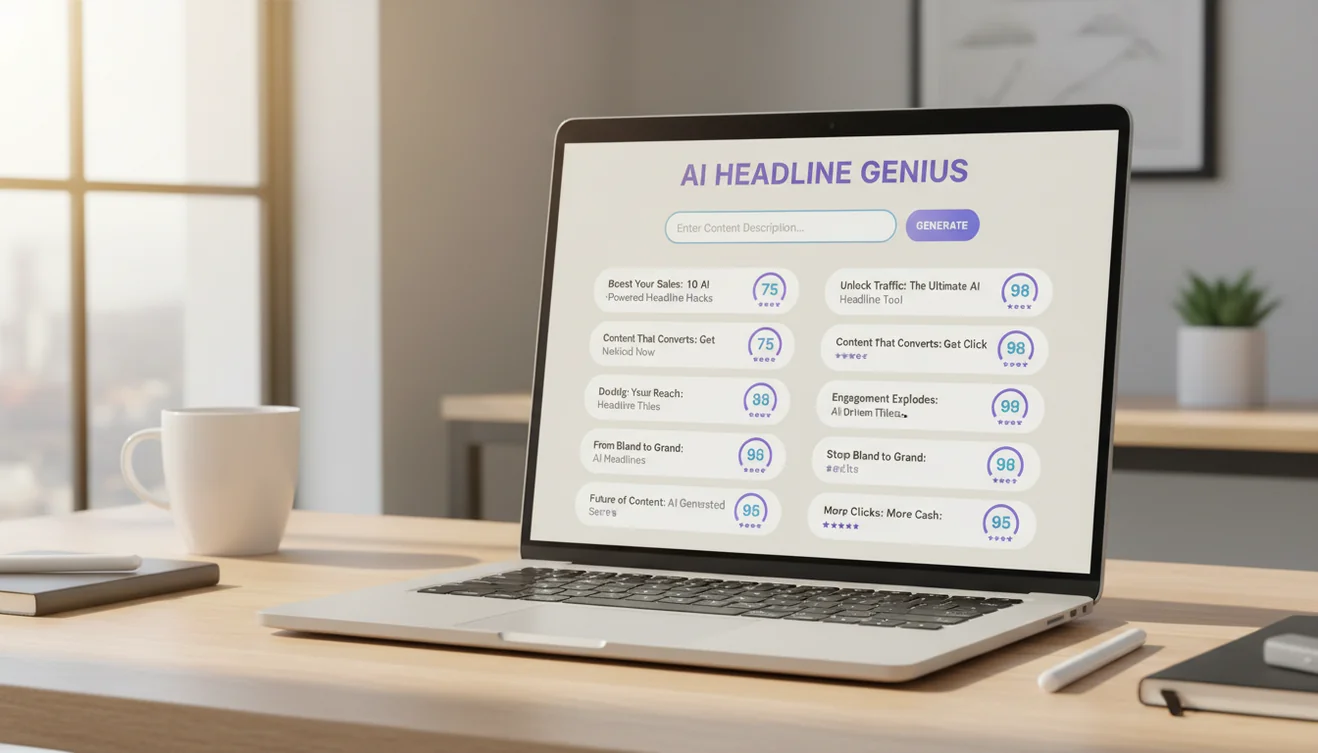 AI headline generator creating catchy titles and headlines