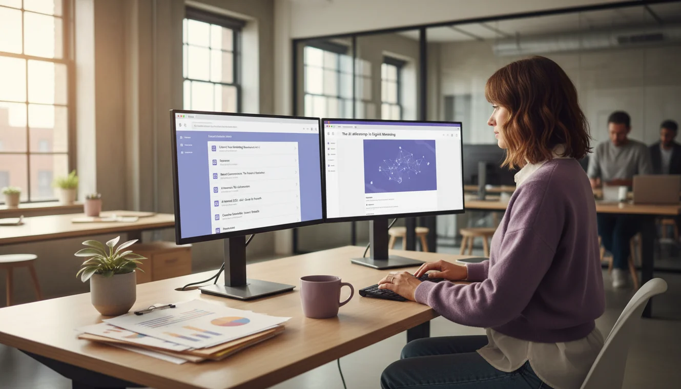 Marketer using AI headline generator for compelling blog titles