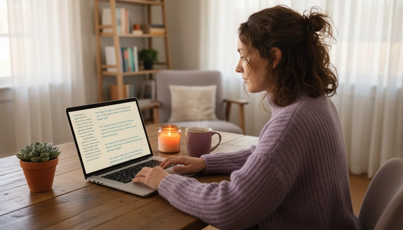 Writer humanizing AI-generated content for authentic tone