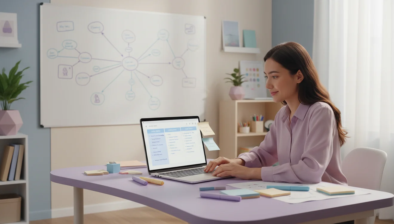 Content creator brainstorming with AI idea generator