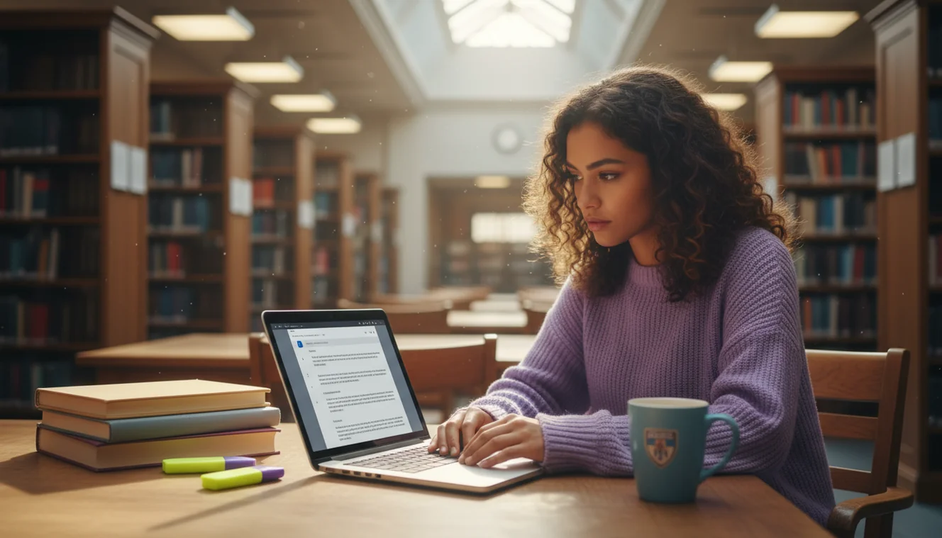 Student using AI paragraph generator for essay writing