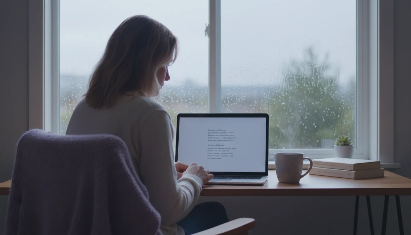 Writer using AI poem generator to create verses and stanzas