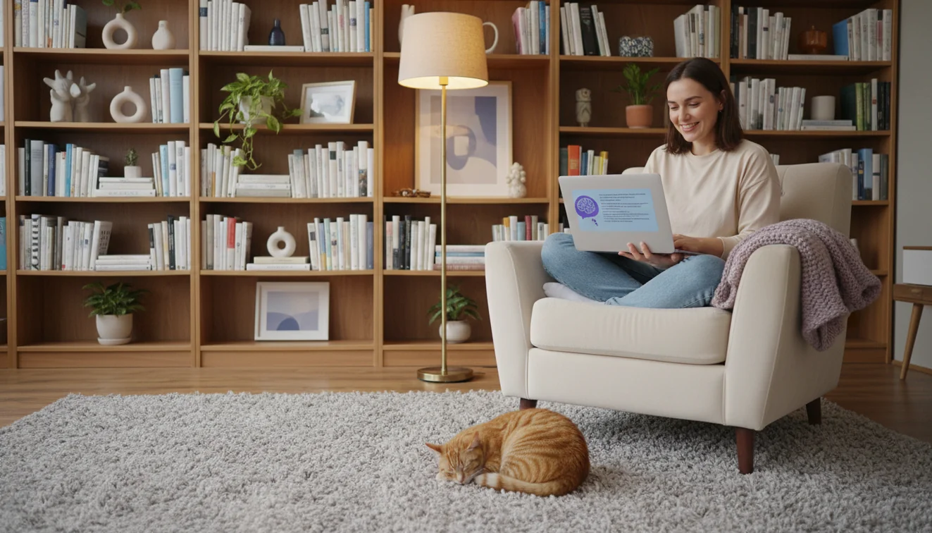 Creative writer using AI story generator for fiction writing