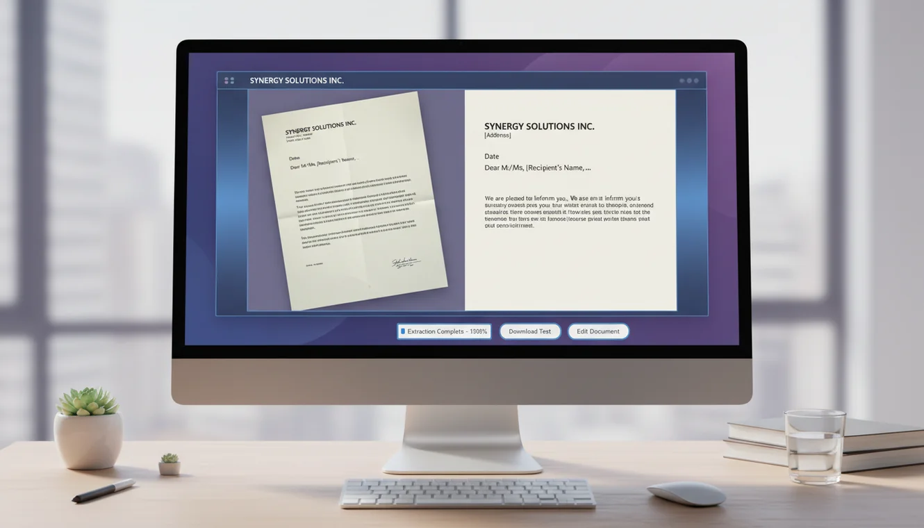 Image to text conversion showing before and after results